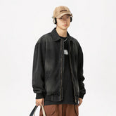 Threebooy Vintage vintage washed denim jacket for men's autumn new style functional loose fit flight staff jacket